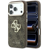 Guess iPhone 17 Pro Max/iPhone 18 Pro Max Cover 4G Strass Logo Brun