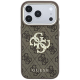 Guess iPhone 17 Pro Max/iPhone 18 Pro Max Cover 4G Strass Logo Brun