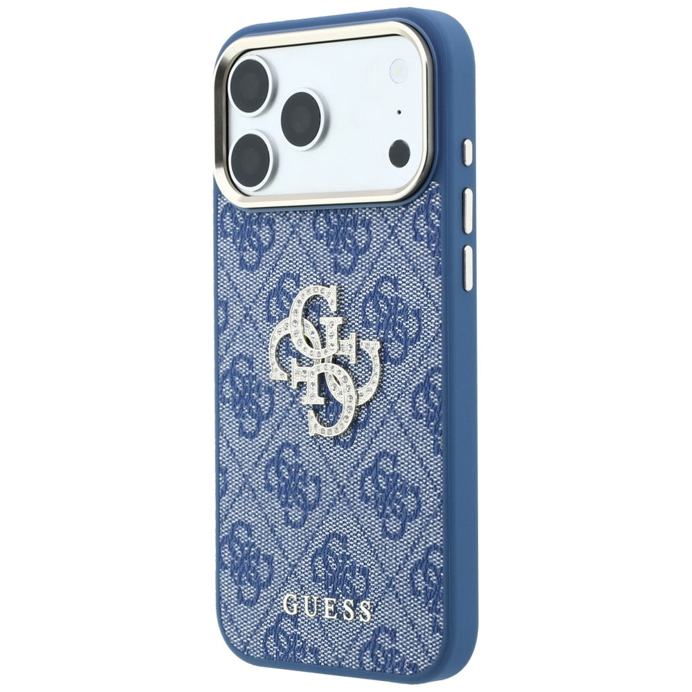 Guess iPhone 17 Pro Max/iPhone 18 Pro Max Cover 4G Strass Logo Blå