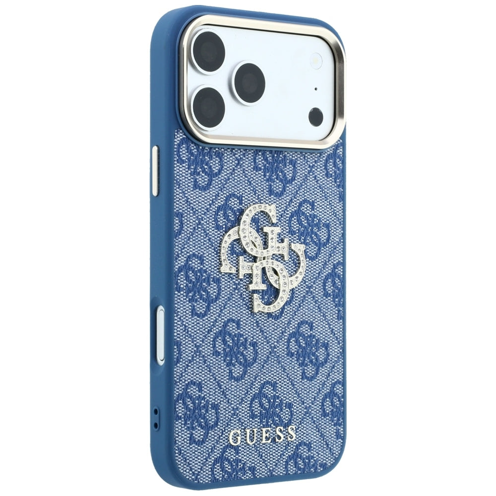 Guess iPhone 17 Pro Max/iPhone 18 Pro Max Cover 4G Strass Logo Blå