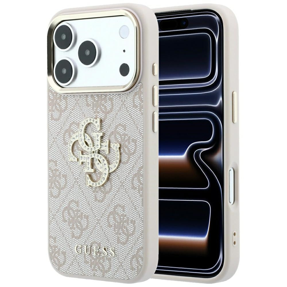 Guess iPhone 17 Pro/iPhone 18 Pro Cover 4G Strass-logo Lyserød