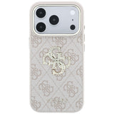 Guess iPhone 17 Pro/iPhone 18 Pro Cover 4G Strass-logo Lyserød
