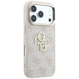 Guess iPhone 17 Pro/iPhone 18 Pro Cover 4G Strass-logo Lyserød