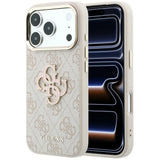 Guess iPhone 17 Pro/iPhone 18 Pro Cover 4G Resin-logo Lyserød