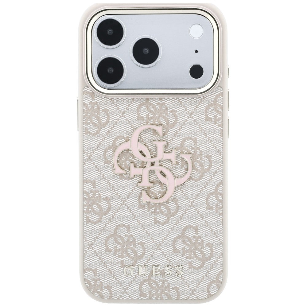 Guess iPhone 17 Pro/iPhone 18 Pro Cover 4G Resin-logo Lyserød