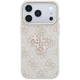 Guess iPhone 17 Pro/iPhone 18 Pro Cover 4G Resin-logo Lyserød