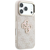 Guess iPhone 17 Pro/iPhone 18 Pro Cover 4G Resin-logo Lyserød