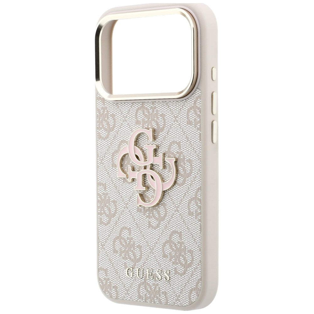 Guess iPhone 17 Pro/iPhone 18 Pro Cover 4G Resin-logo Lyserød