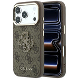 Guess iPhone 17 Pro Max/iPhone 18 Pro Max Cover 4G Resin Logo Brun