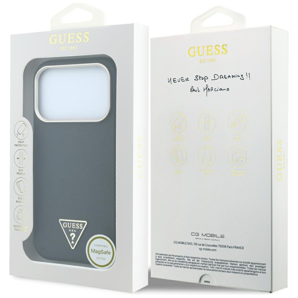 Guess iPhone 17 Pro/iPhone 18 Pro Cover Kevlar Triangle Logo Sort