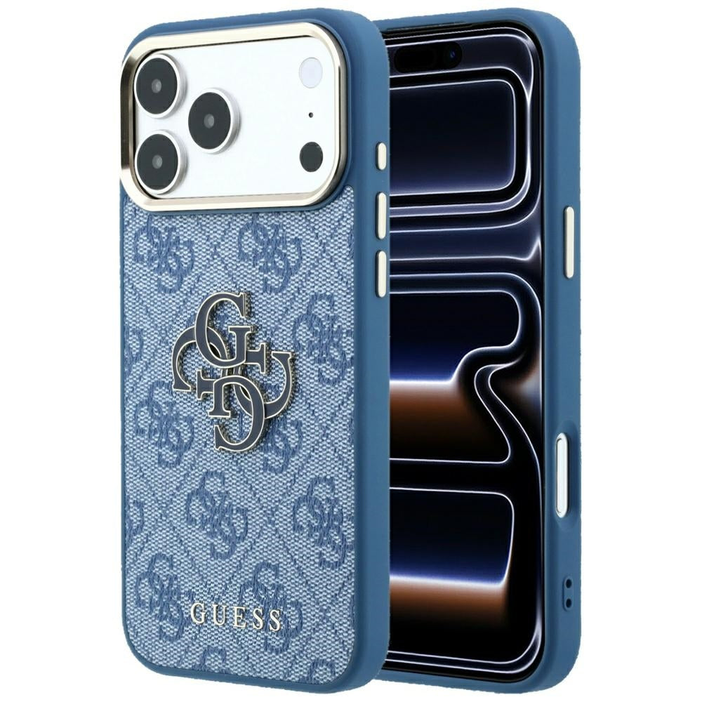 Guess iPhone 17 Pro/iPhone 18 Pro Cover 4G Resin Logo Blå