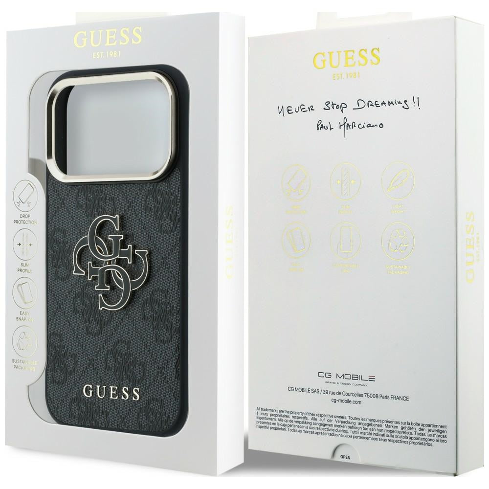 Guess iPhone 17 Pro/iPhone 18 Pro Cover 4G Resin Logo Sort