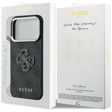 Guess iPhone 17 Pro/iPhone 18 Pro Cover 4G Resin Logo Sort