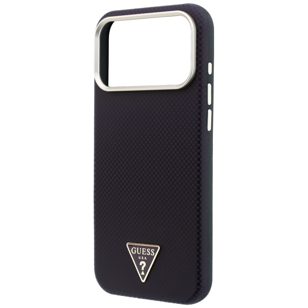 Guess iPhone 17 Pro/iPhone 18 Pro Cover Kevlar Triangle Logo bordeauxrød
