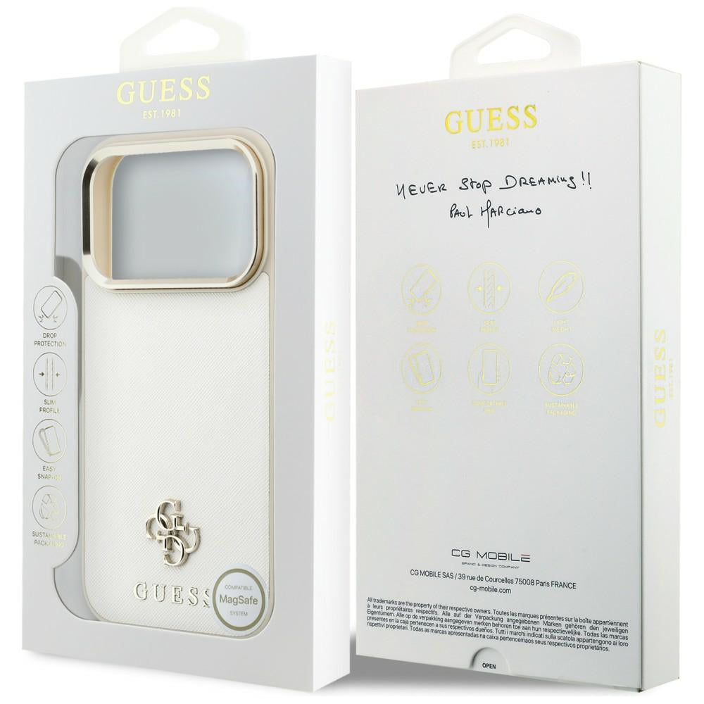 Guess iPhone 17 Pro Max/iPhone 18 Pro Max Cover Saffiano 4G Classic Logo Beige