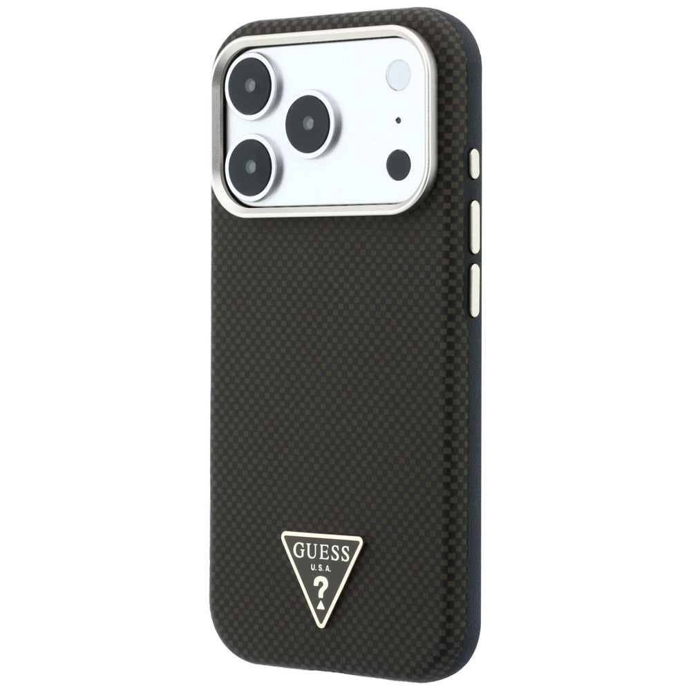 Guess iPhone 17 Pro/iPhone 18 Pro Cover Kevlar Triangle Logo Brun