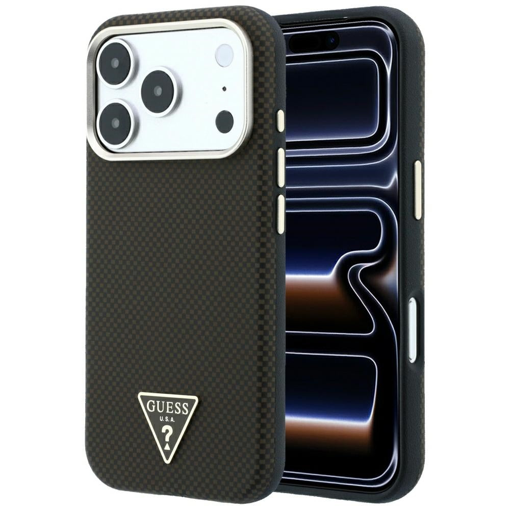 Guess iPhone 17 Pro Max/iPhone 18 Pro Max Cover Kevlar Triangle Logo Brun