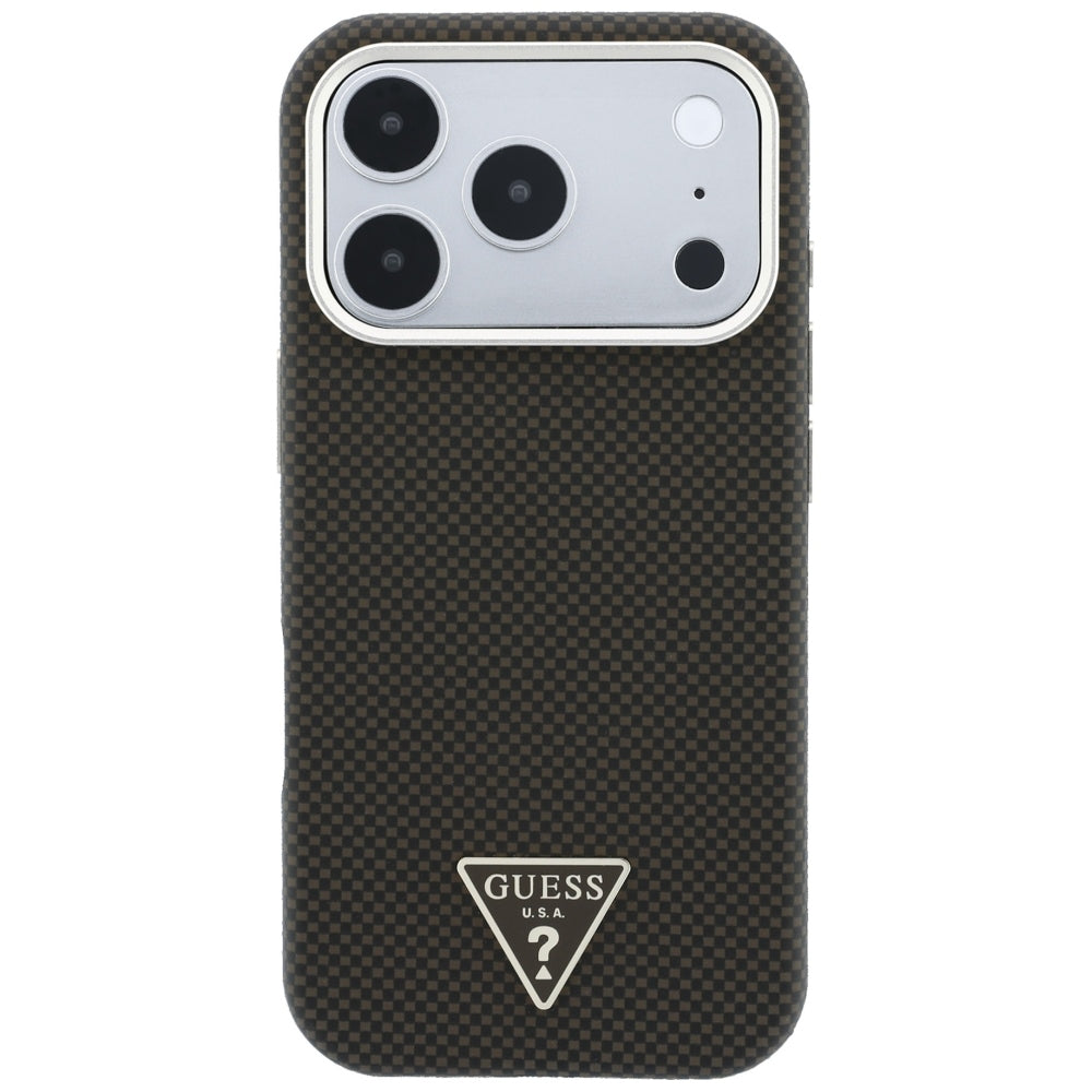 Guess iPhone 17 Pro Max/iPhone 18 Pro Max Cover Kevlar Triangle Logo Brun