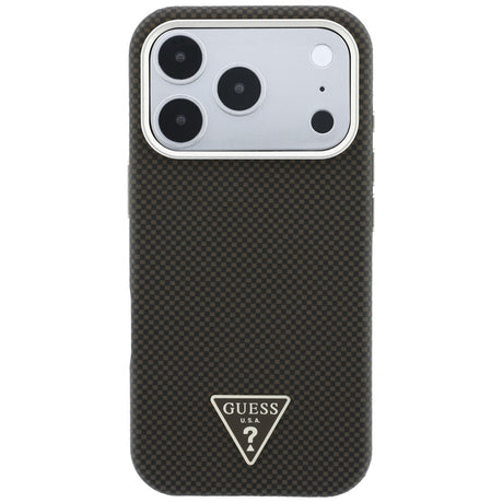 Guess iPhone 17 Pro Max/iPhone 18 Pro Max Cover Kevlar Triangle Logo Brun