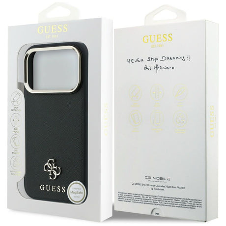Guess iPhone 17 Pro Max/iPhone 18 Pro Max Cover Saffiano 4G Classic Logo Sort
