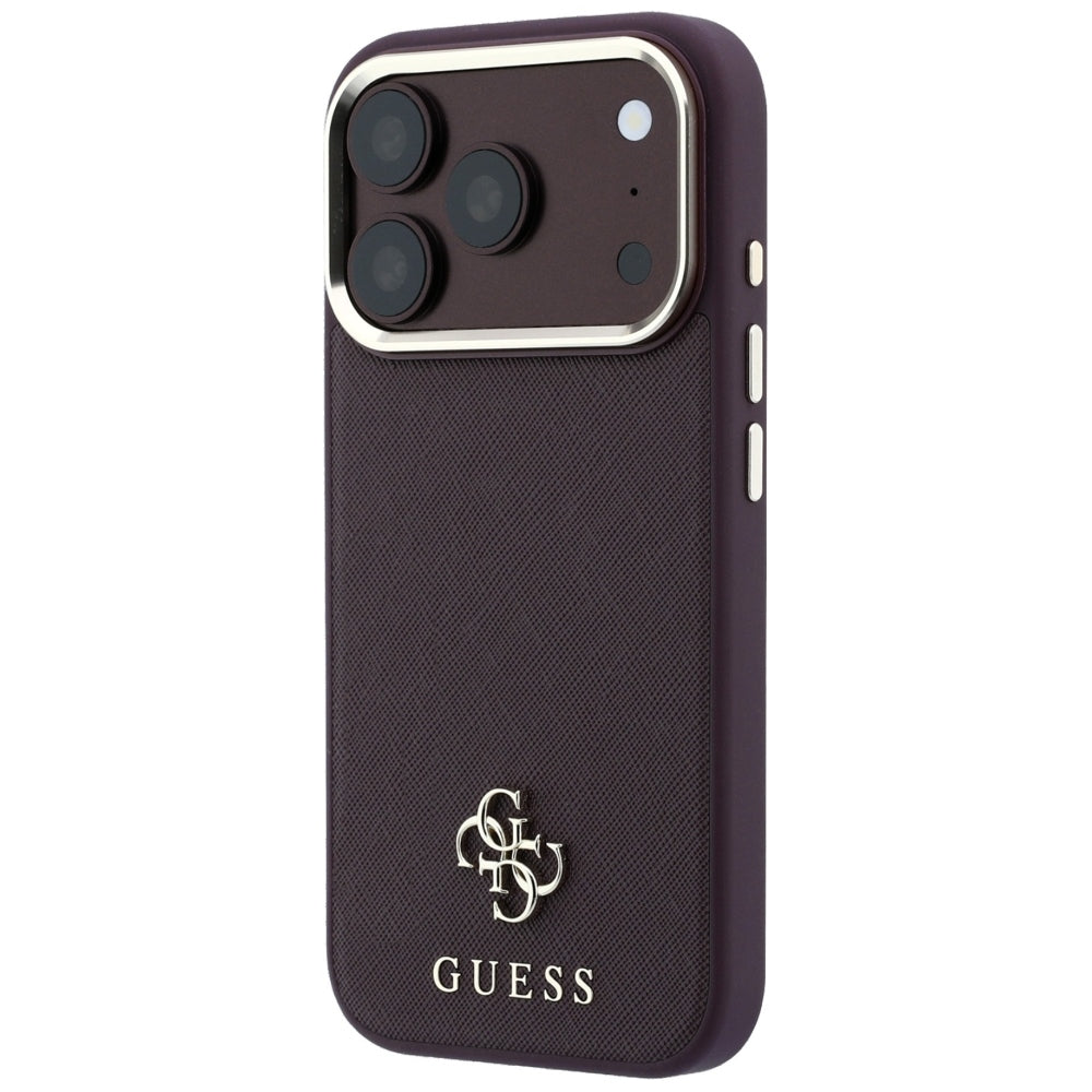Guess iPhone 17 Pro/iPhone 18 Pro Cover Saffiano 4G Classic Logo Bourgogne