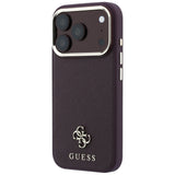 Guess iPhone 17 Pro/iPhone 18 Pro Cover Saffiano 4G Classic Logo Bourgogne