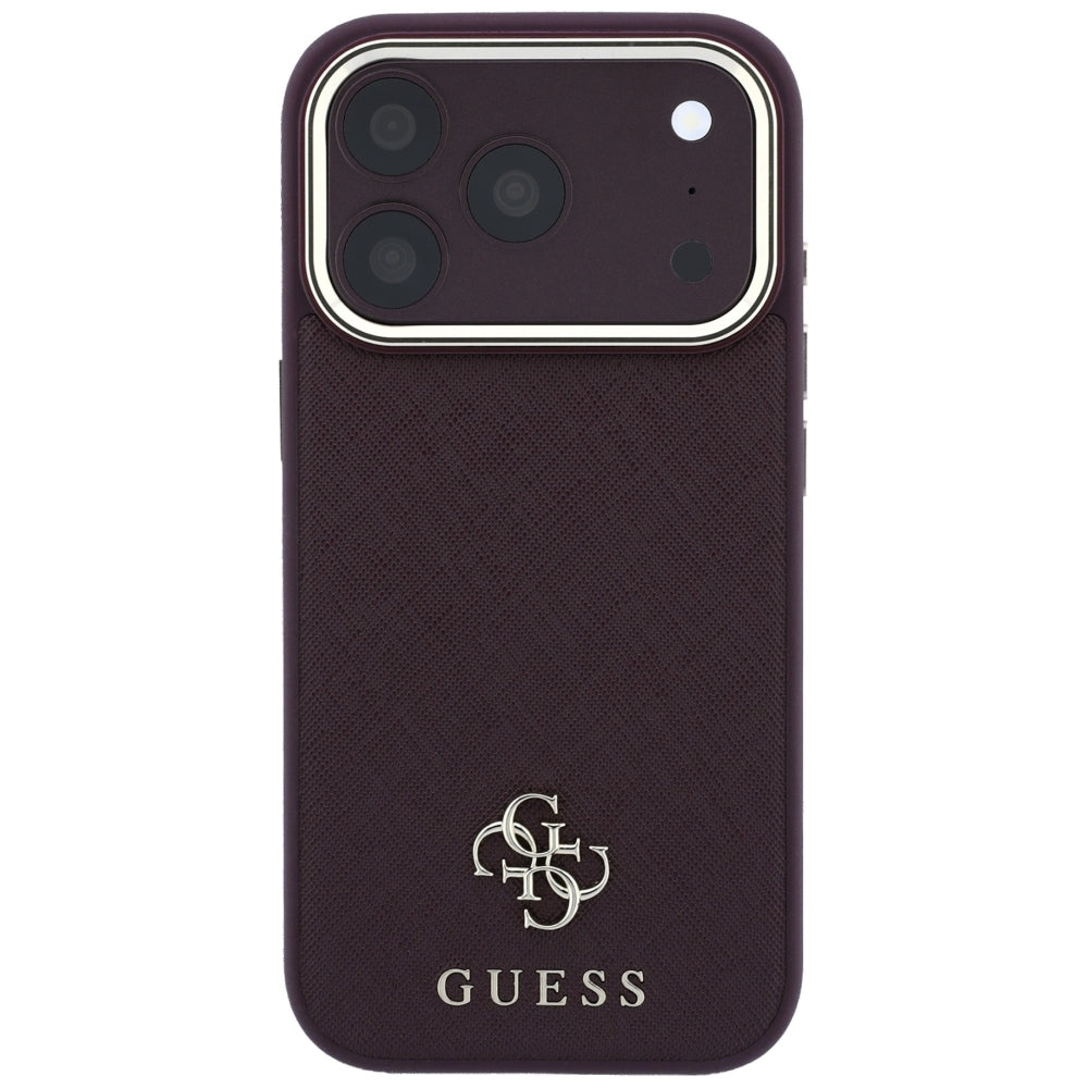 Guess iPhone 17 Pro/iPhone 18 Pro Cover Saffiano 4G Classic Logo Bourgogne