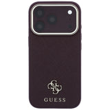 Guess iPhone 17 Pro/iPhone 18 Pro Cover Saffiano 4G Classic Logo Bourgogne