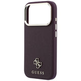 Guess iPhone 17 Pro/iPhone 18 Pro Cover Saffiano 4G Classic Logo Bourgogne