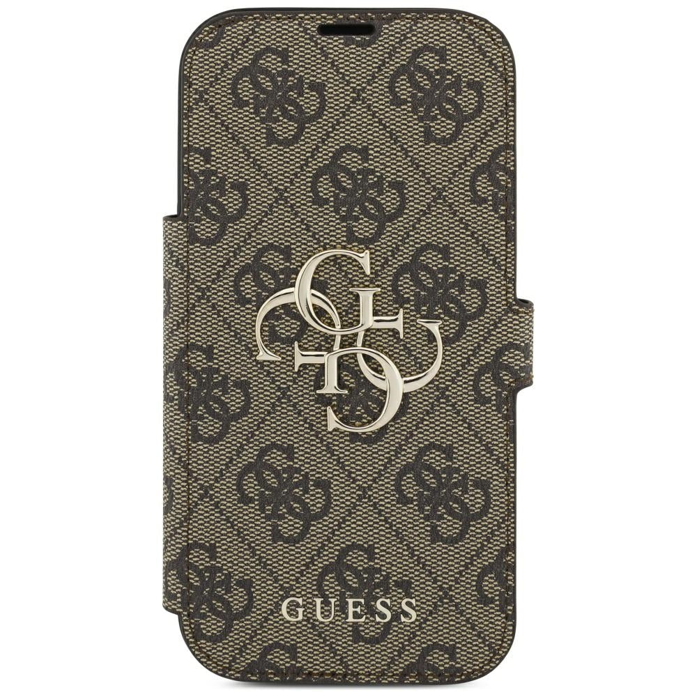 Guess iPhone 17 Pro/iPhone 18 Pro Etui Book 4G Metal Logo Brun