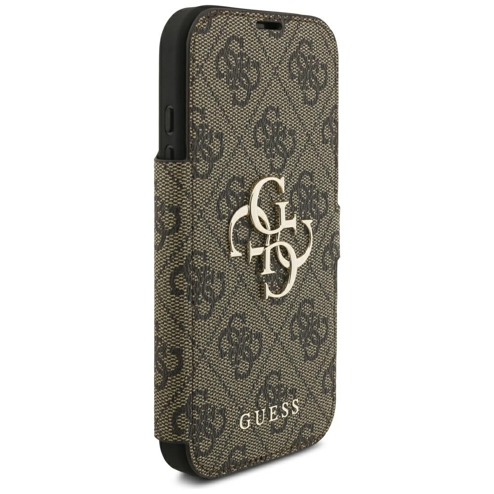Guess iPhone 17 Pro/iPhone 18 Pro Etui Book 4G Metal Logo Brun