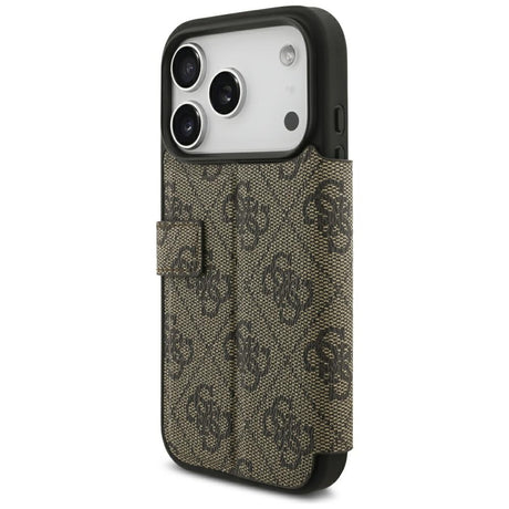 Guess iPhone 17 Pro/iPhone 18 Pro Etui Book 4G Metal Logo Brun