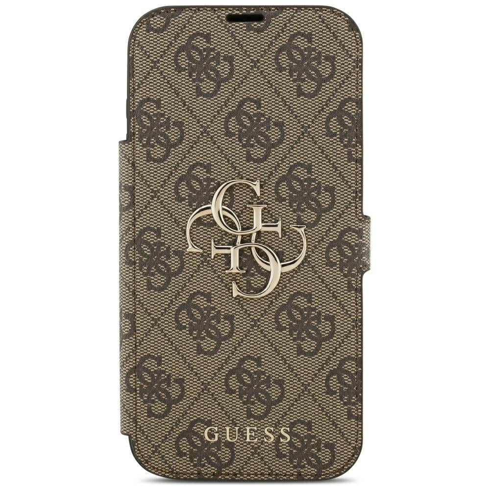 Guess iPhone 17 Pro Max/iPhone 18 Pro Max Etui Book 4G Metal Logo Brun