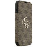 Guess iPhone 17 Pro Max/iPhone 18 Pro Max Etui Book 4G Metal Logo Brun