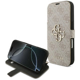 Guess iPhone 17 Pro/iPhone 18 Pro Etui Book 4G Metal Logo Lyserød