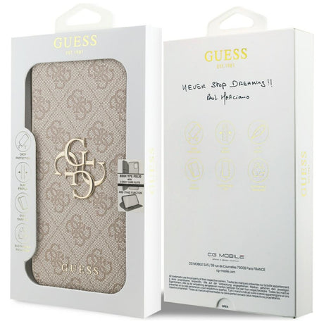 Guess iPhone 17 Pro Max/iPhone 18 Pro Max Etui Book 4G Metal Logo Lyserød