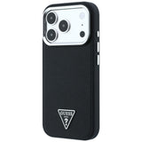 Guess iPhone 17 Pro/iPhone 18 Pro Cover med kornet trekantlogo Sort