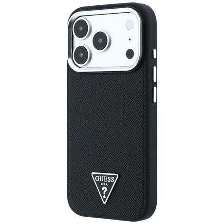 Guess iPhone 17 Pro Max/iPhone 18 Pro Max Cover med kornet trekantlogo Sort
