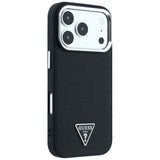 Guess iPhone 17 Pro Max/iPhone 18 Pro Max Cover med kornet trekantlogo Sort