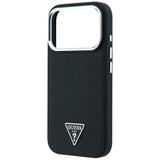 Guess iPhone 17 Pro Max/iPhone 18 Pro Max Cover med kornet trekantlogo Sort
