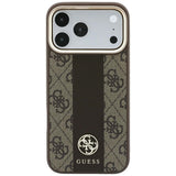 Guess iPhone 17 Pro Max/iPhone 18 Pro Max Cover 4G Stripe Classic Logos Brun