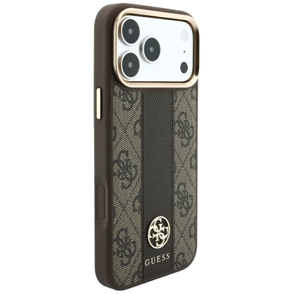 Guess iPhone 17 Pro Max/iPhone 18 Pro Max Cover 4G Stripe Classic Logos Brun