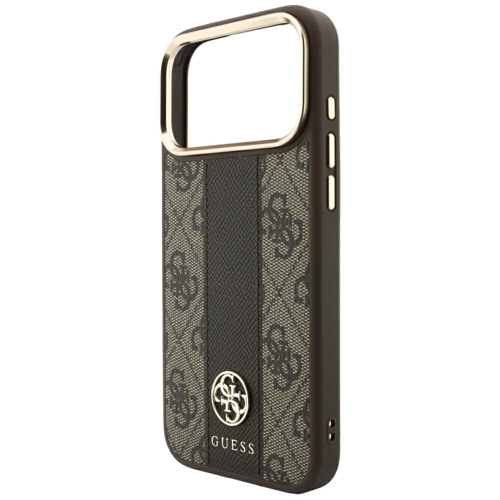 Guess iPhone 17 Pro Max/iPhone 18 Pro Max Cover 4G Stripe Classic Logos Brun