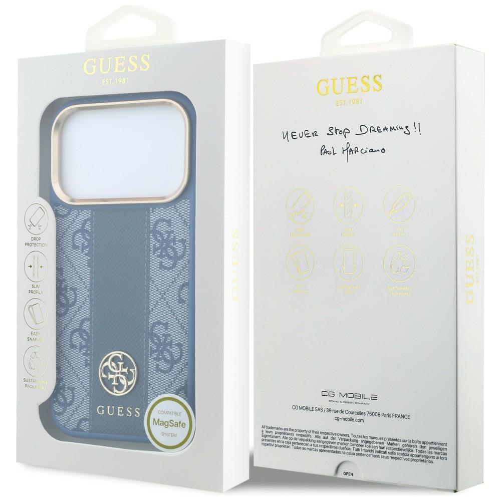 Guess iPhone 17 Pro Max/iPhone 18 Pro Max Cover 4G Stripe Classic Logos Blå