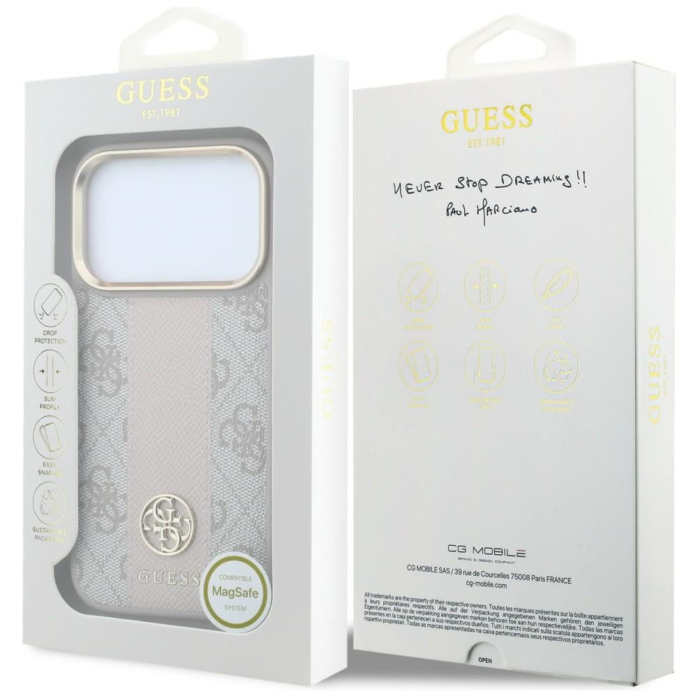 Guess iPhone 17 Pro/iPhone 18 Pro Cover 4G Stripe Classic Logos Lyserød