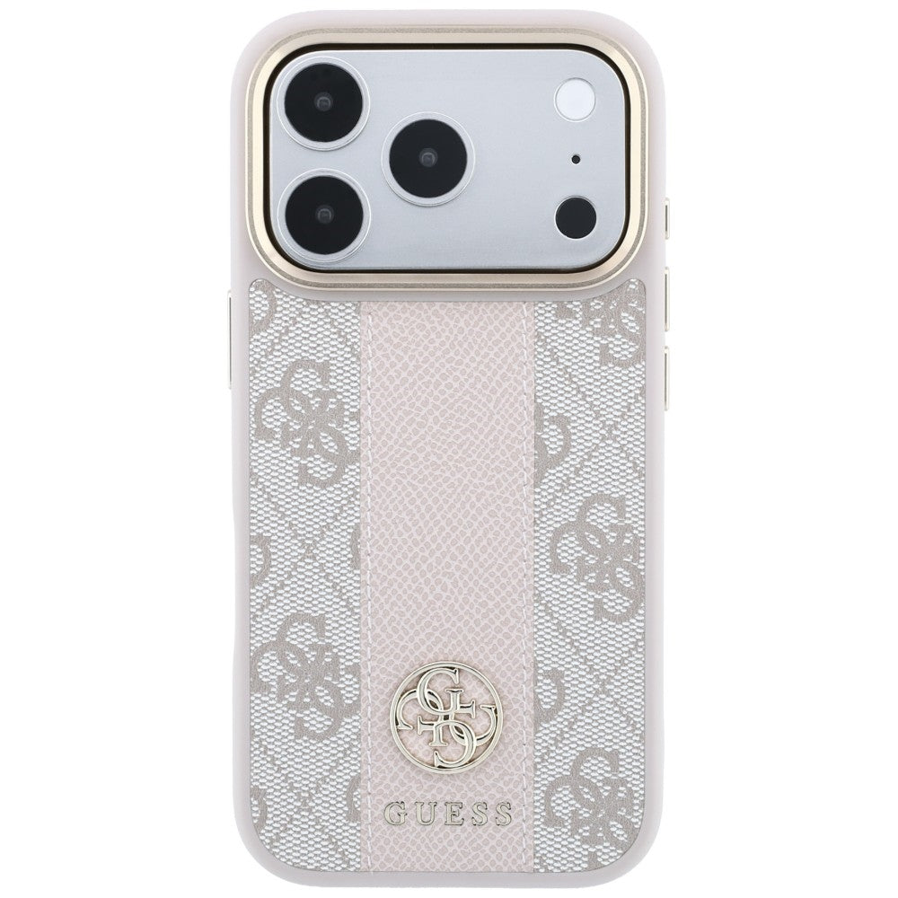 Guess iPhone 17 Pro Max/iPhone 18 Pro Max Cover 4G Stripe Classic Logos Lyserød