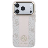 Guess iPhone 17 Pro Max/iPhone 18 Pro Max Cover 4G Stripe Classic Logos Lyserød