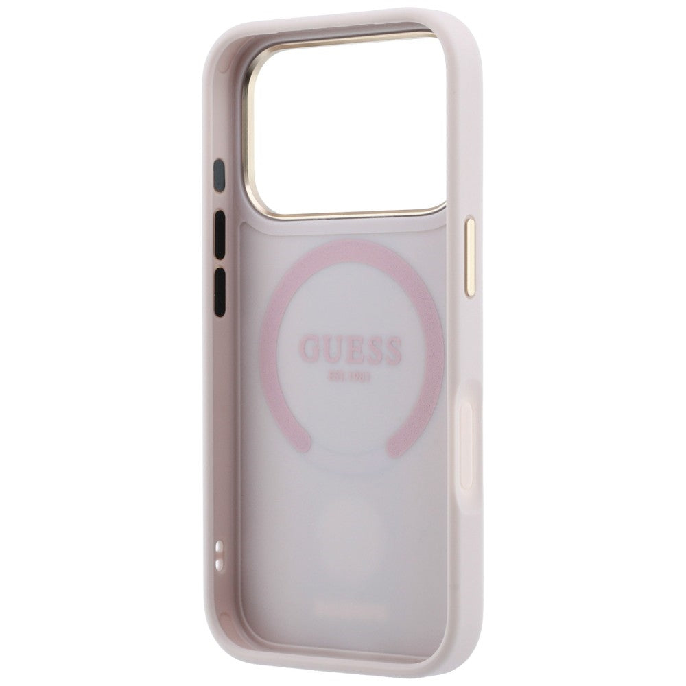 Guess iPhone 17 Pro Max/iPhone 18 Pro Max Cover 4G Stripe Classic Logos Lyserød