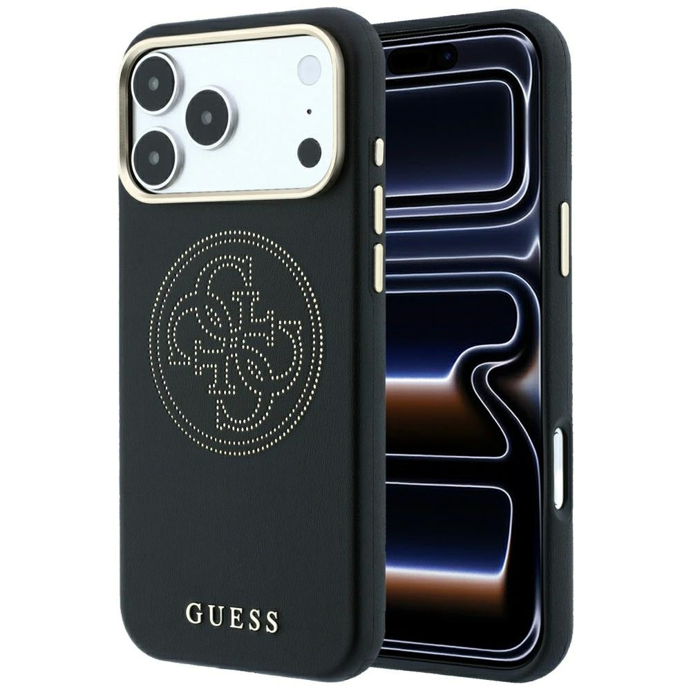 Guess iPhone 17 Pro/iPhone 18 Pro Cover Perforated 4G Gold Logo Sort