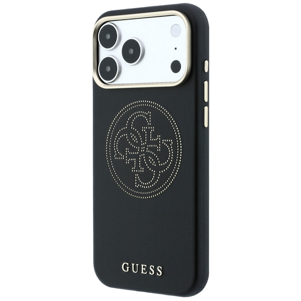 Guess iPhone 17 Pro Max/iPhone 18 Pro Max Cover Perforated 4G Gold Logo Sort